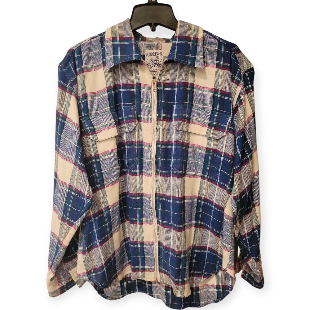 Women's Vintage 90's Zip Up Flannel Shirt/Jacket